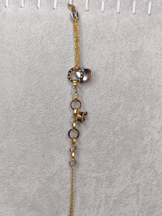 Gold and Silver Elephant Bracelet
