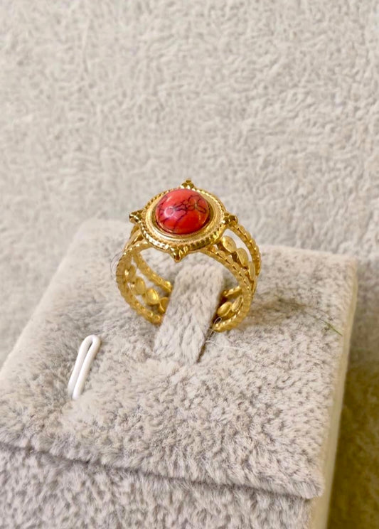 Ornate Red Stone Ring