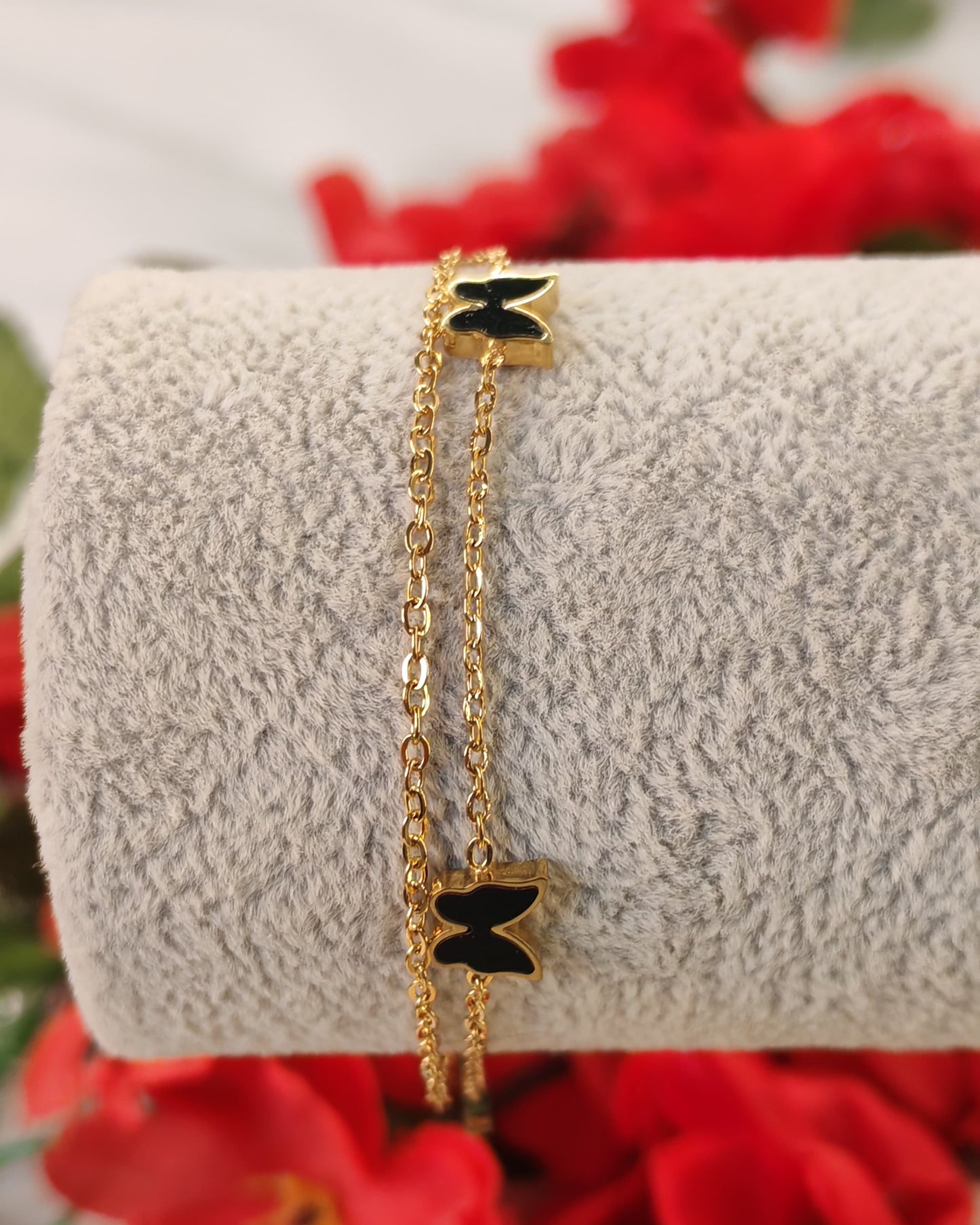 Gold Double-Layer Simple Butterfly Bracelet