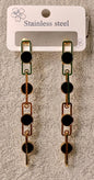 Long black chain earrings