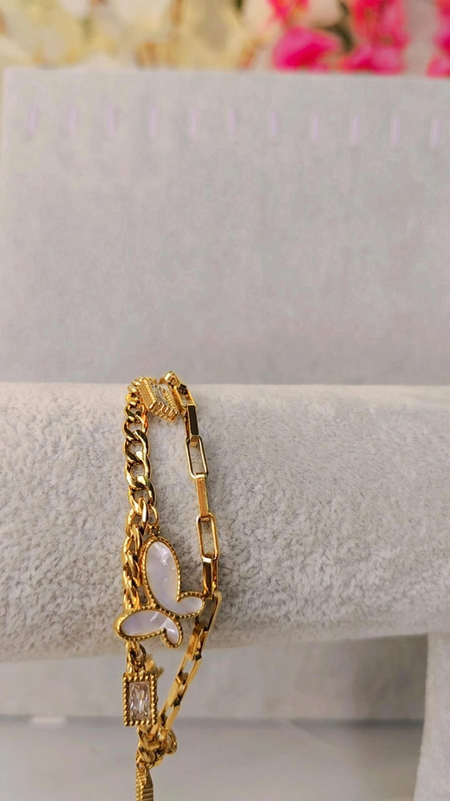 Gold Double-Layer Butterfly Bracelet
