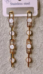 Long white chain earrings