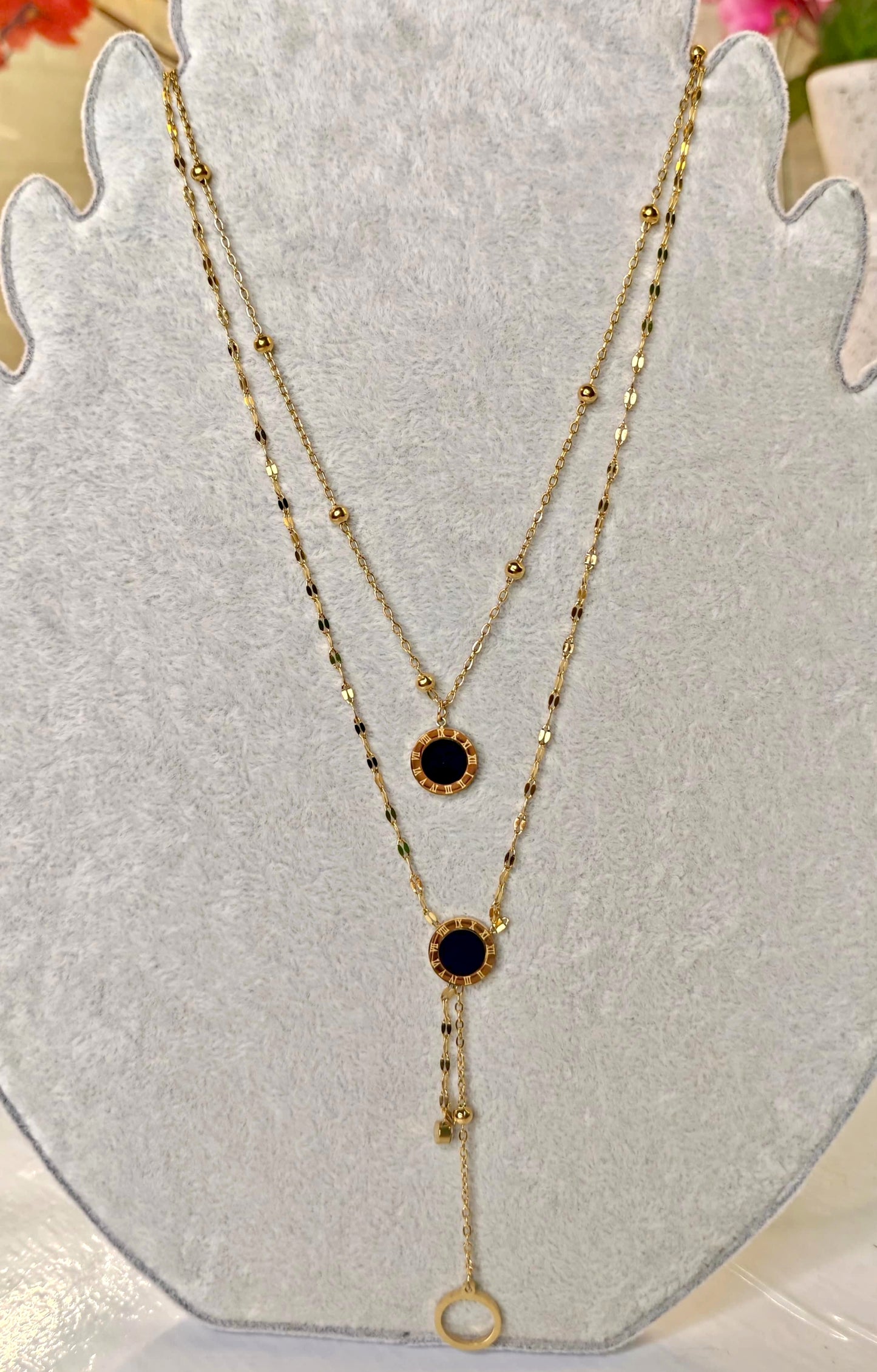 Double Layer Black Bvlgari Necklace