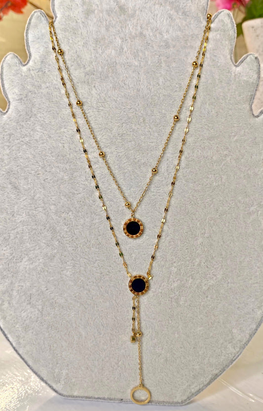 Double Layer Black Bvlgari Necklace
