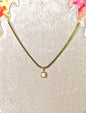Simple White Square Stone Necklace