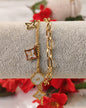 Gold Double-Layer Bracelet with Stunning Charms