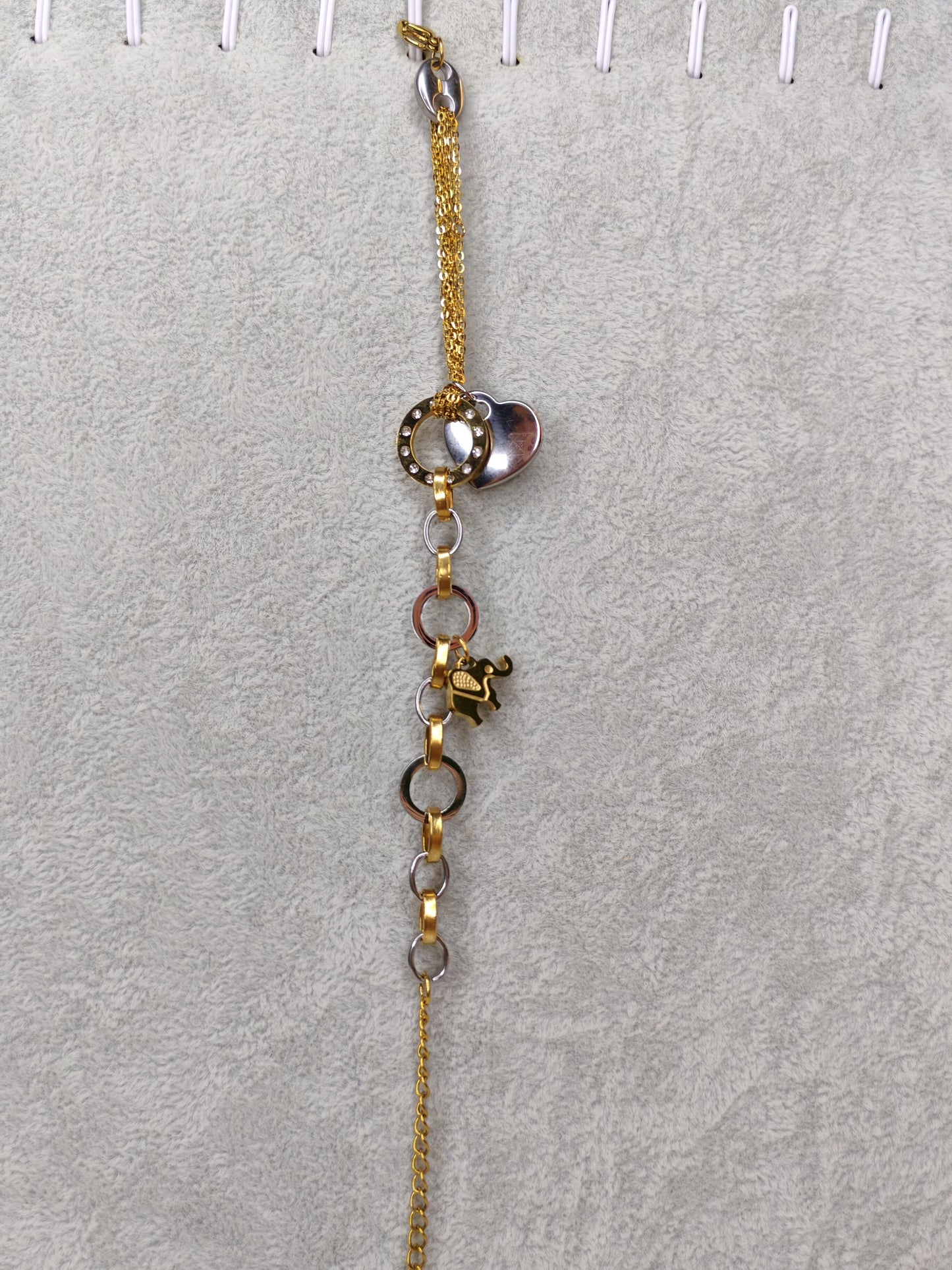 Gold and Silver Elephant Bracelet