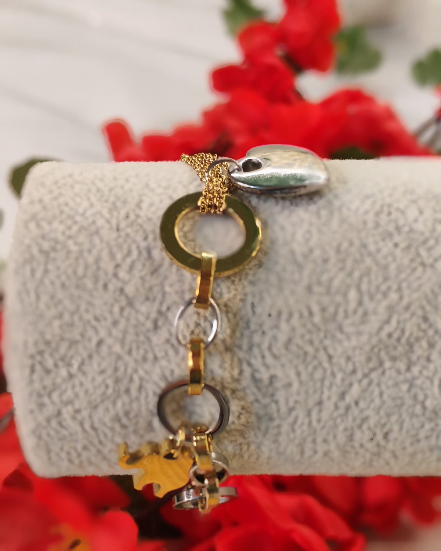 Gold and Silver Elephant Bracelet