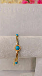 Gold Bracelet with Turquoise Stones
