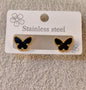 Black butterfly earrings