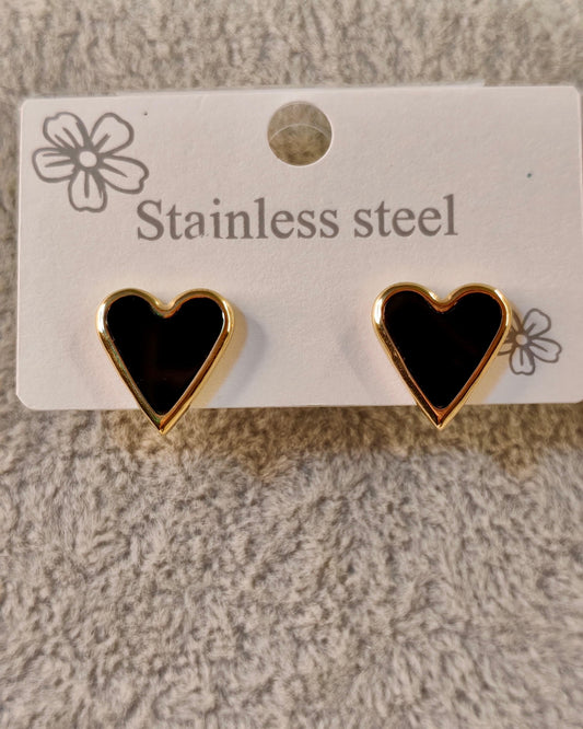 Black heart earrings