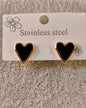 Black heart earrings