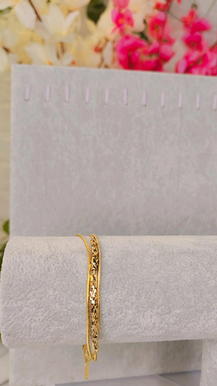 Gold Triple-Layer Simple Bracelet