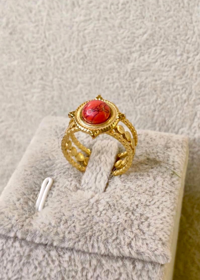 Ornate Red Stone Ring