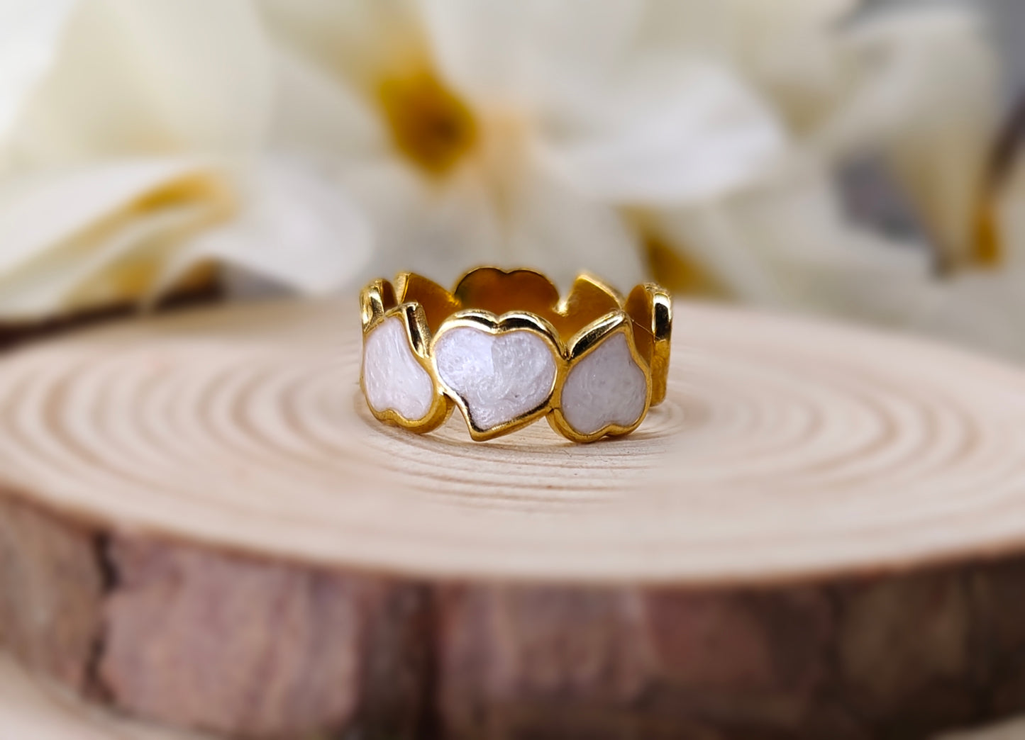 Seashell Hearts Ring